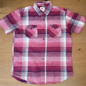 Levi’s Men’s Shirt Button Down Plaid Western Short Sleeve Medium
